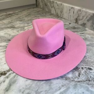 Girls XL Twister Pink Cowboy Hat with Patterned Band